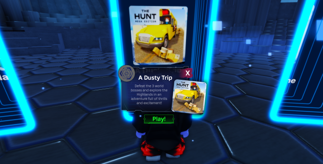 the hunt lobby, dusty trip portal 