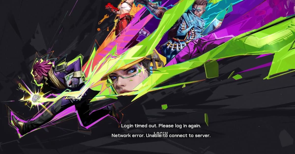  FragPunk login screen with an error code