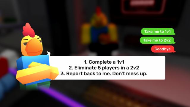 Chicken conversation in Roblox Rivals