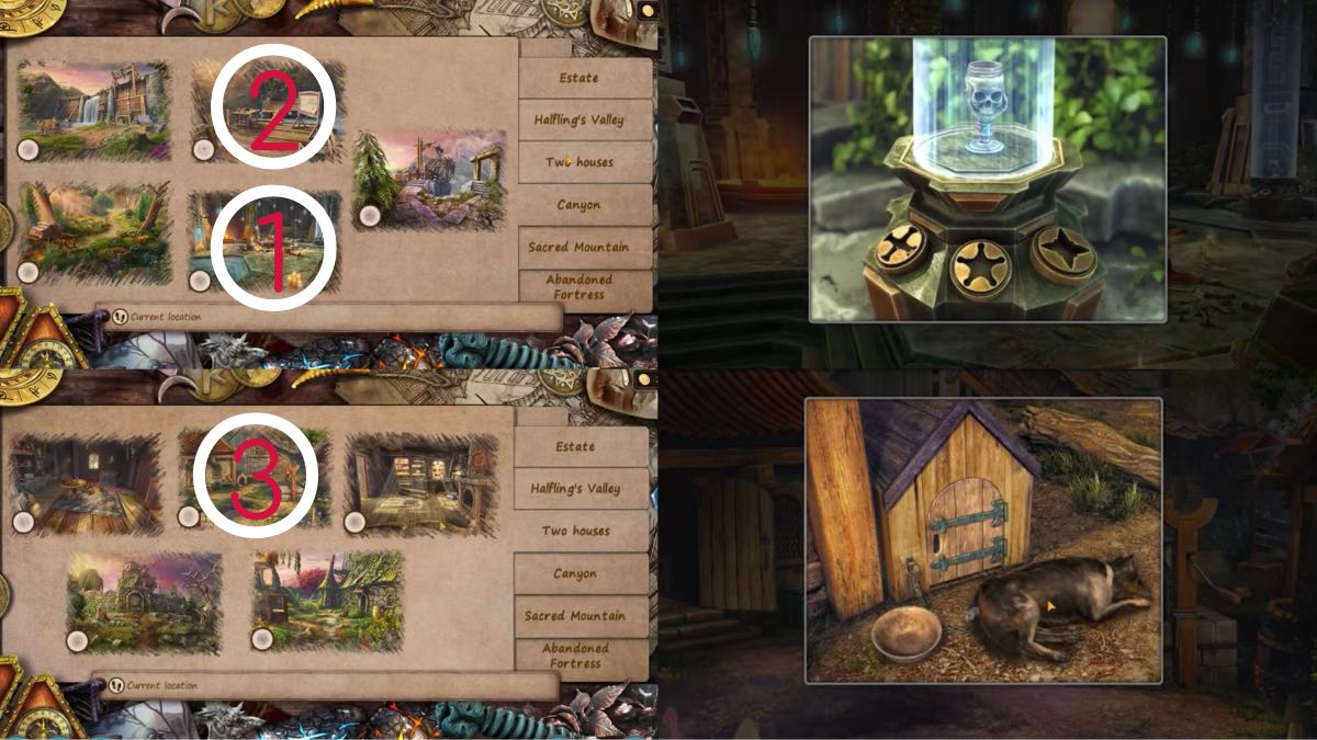 maps to ritual room and dog kennel