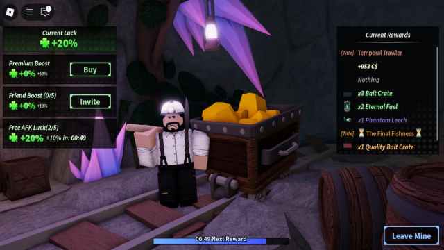 The Roblox miner from the AFK mode in Fisch.