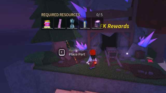 A roblox player in front of the Rod of Time in Fisch.