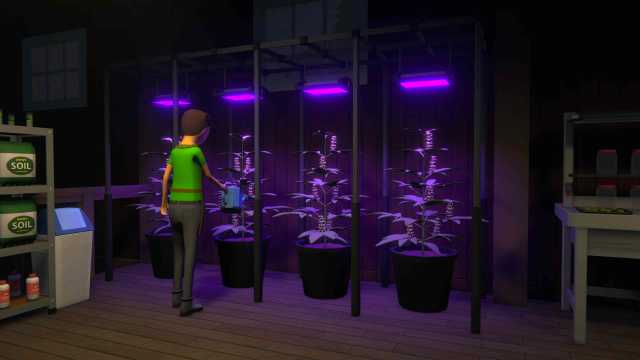 in-game image showing plant-based drugs being grown in Schedule 1.