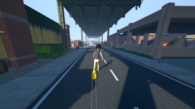 Schedule 1 skating down the road with golden skateboard
