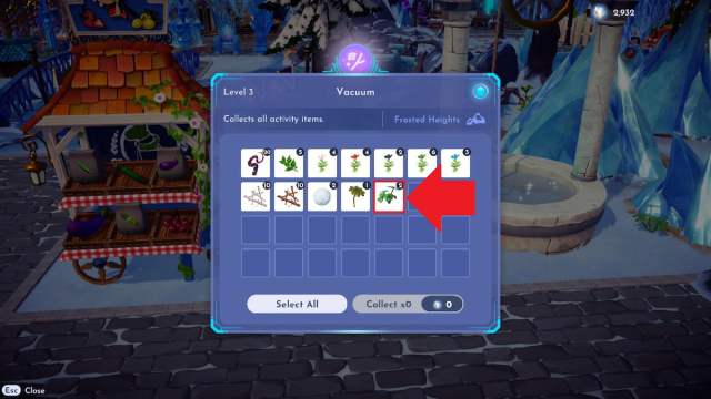 A three-leaf-clover in an ancient vacuum marked in Disney Dreamlight Valley