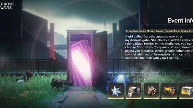 Wuthering Waves open door co-op event screen with rewards