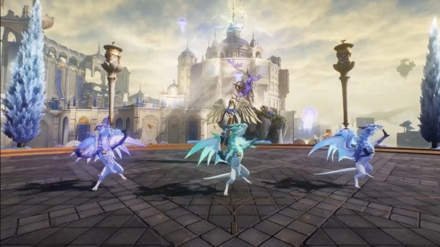 Wuthering Waves three drakes aero drake, electro drake, and glacio drake dancing