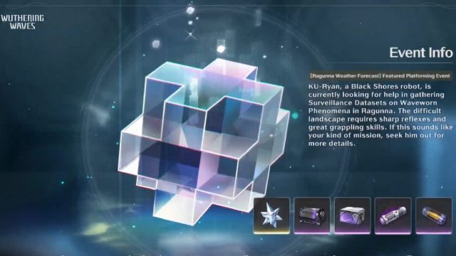 Wuthering Waves platforming event screen with rewards