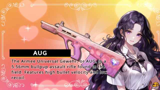 AUG in PUBG dating sim