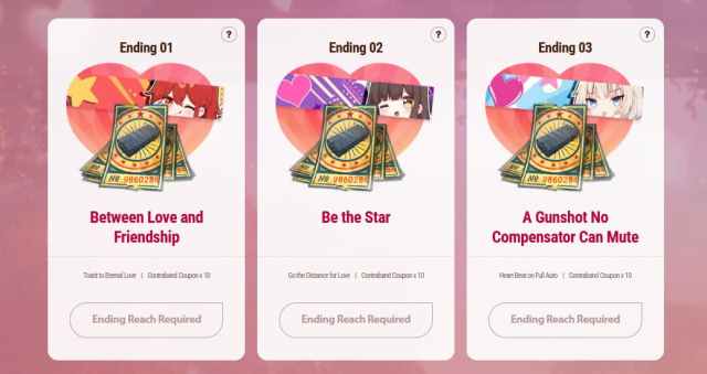 Specific ending rewards in PUBG Dating sim