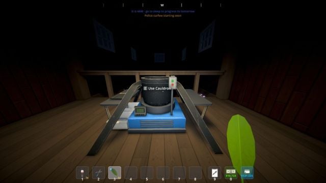 A player appraochin a Cauldron with a Coca leaf.