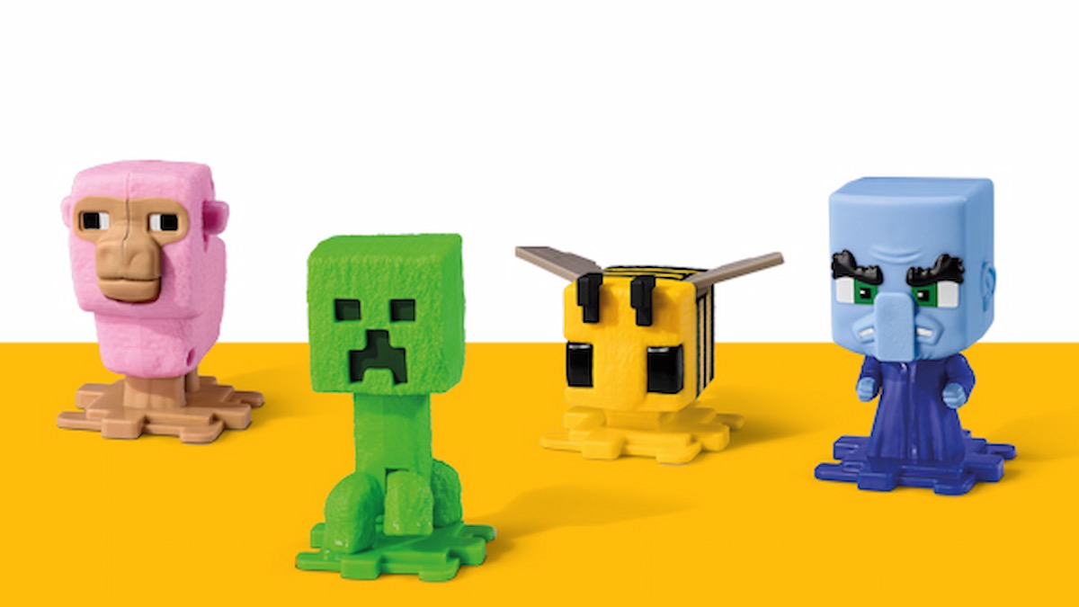 four minecraft movie happy meal toys