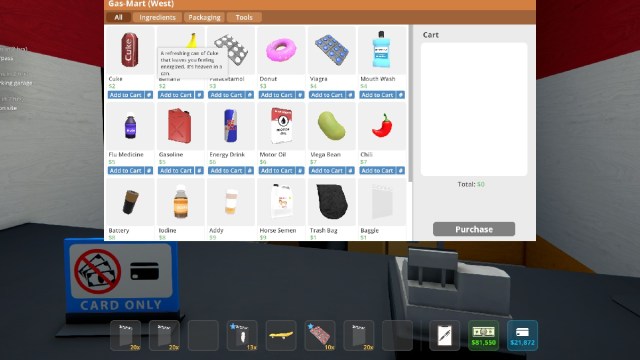 Schedule 1 gas mart shop to buy mixer