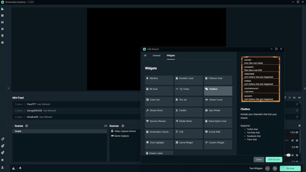 Adding a chatbox to your SLOBS