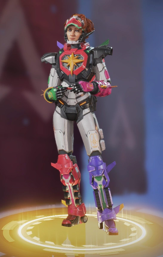Horizon wears a pink superhero-inspired skin.
