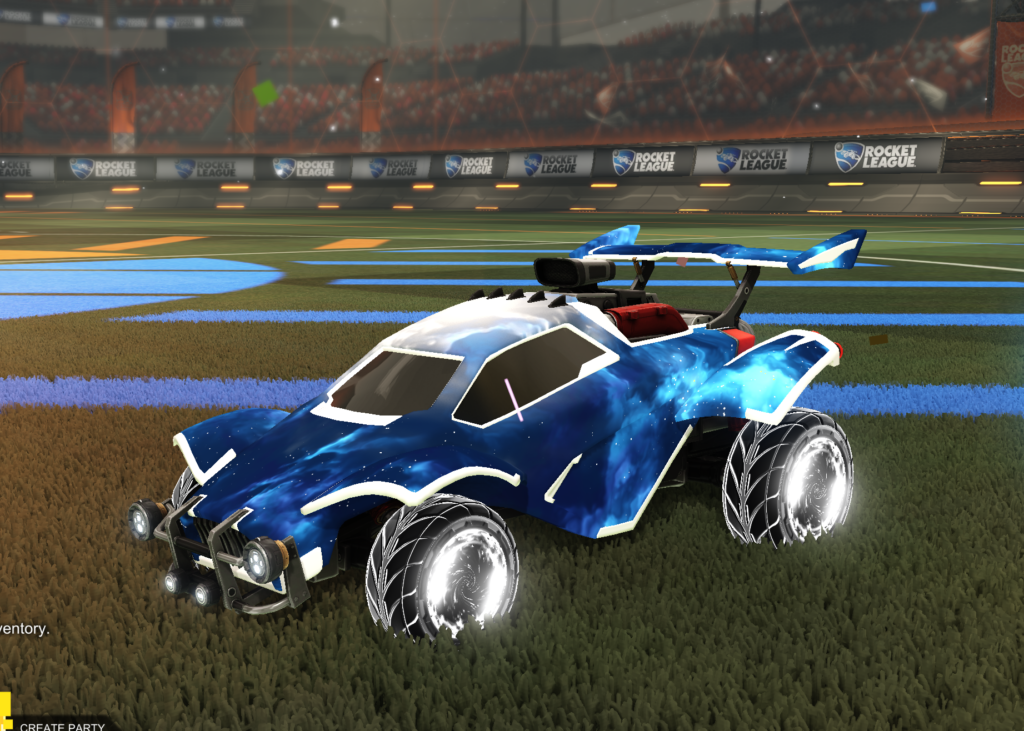 The Interstellar decal on a player car in Rocket League.