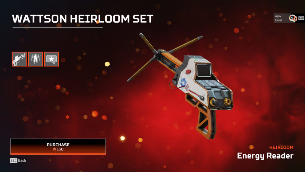 Wattson's Energy Reader heirloom in Apex Legends.