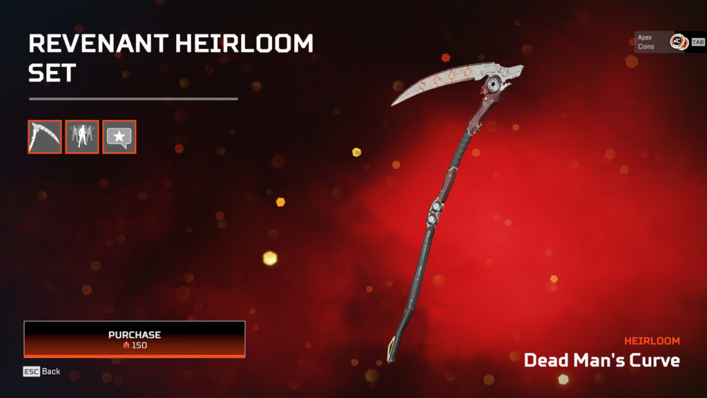 Revenant's Dead Man's Curve heirloom in Apex Legends.