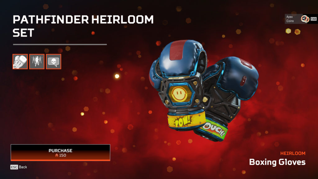 Pathfinder's Boxing Gloves heirloom in Apex Legends.