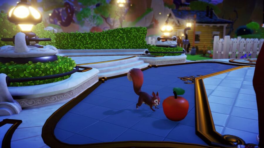 a squirrel being fed in disney dreamlight valley