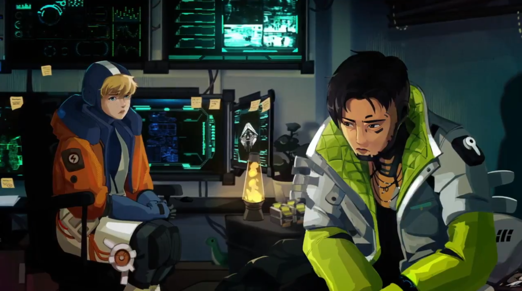 Fan art of Crpto and Wattson relationship Apex Legends