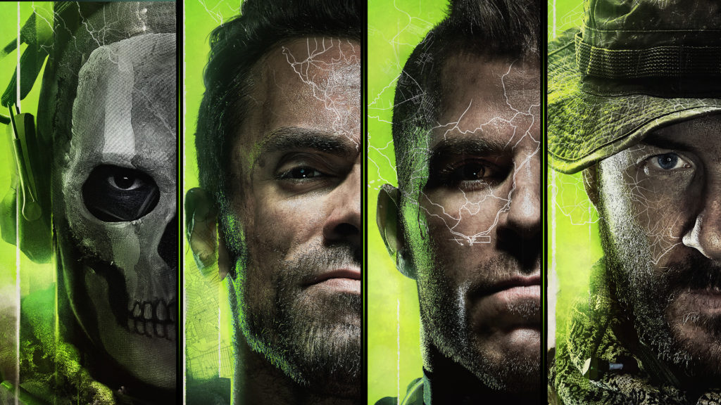 Screenshot of mw3 characters half face.