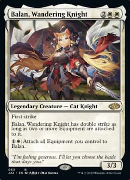Image of cat knight with sword in field
