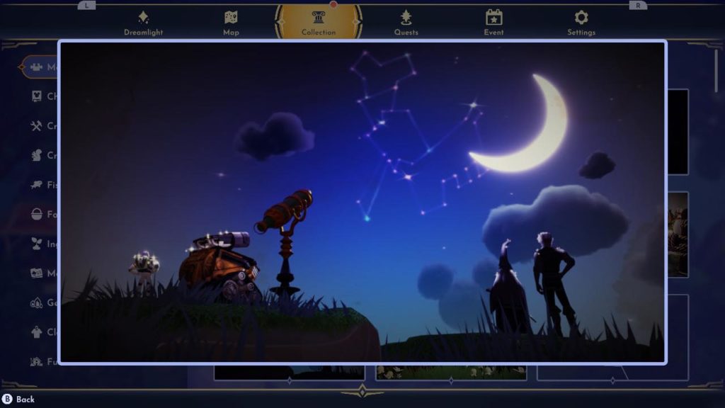 Unlocking "The Astronomy Club" quest for Wall-E in the collection tab